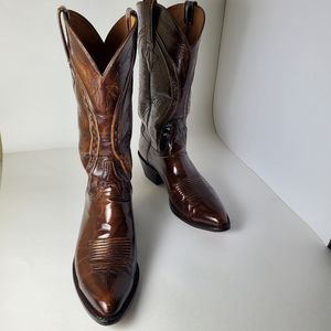 Lucchese Gavin Western Cowboy Boots Men's Brown Size 10 1/2 D Handmade Vintage